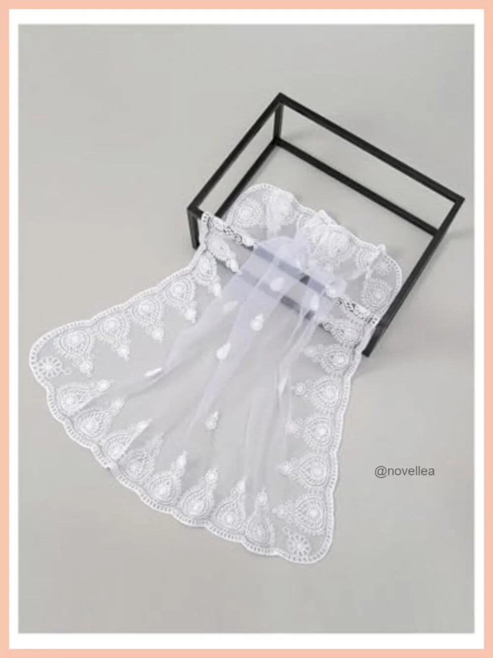 See Through Lace Hair Scarf Headband - Floral Embroidery Lightweight Bandana
